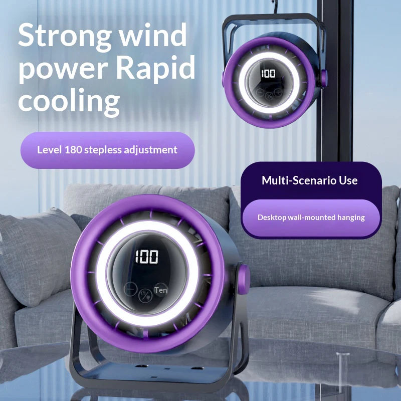 New Circular Fan for Home USB Plug-In Quiet Desktop Turbo Mini Fan Wall-Mounted Desktop Electric Fan