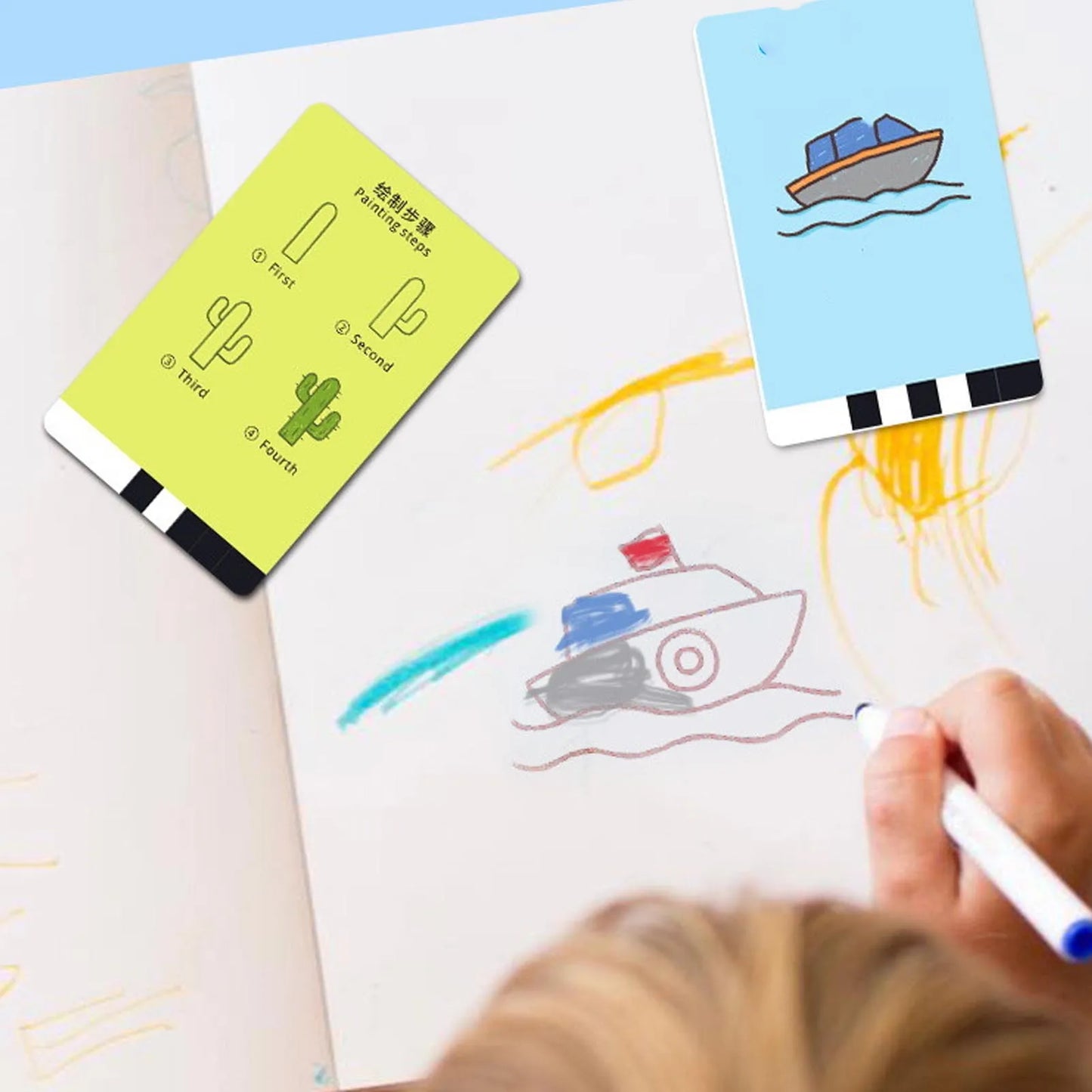 Interactive Educational Drawing Robot Painting Robot for Kids Early Education Toy with 100 Cards Automatic Painting Robot